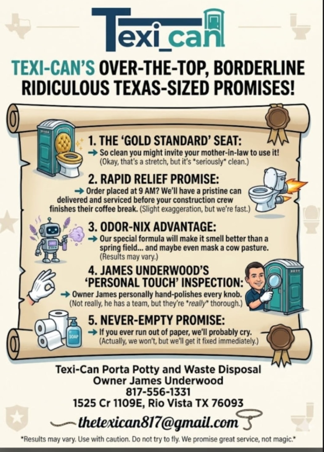 Texi-Can's Over-The-Top, Borderline Ridiculous Texas-Sized Promises